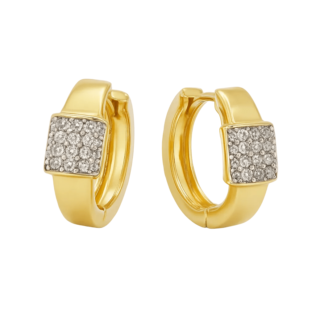 Ella - Gold Hoop Earrings with Zircon Details - Luiza Jewelry