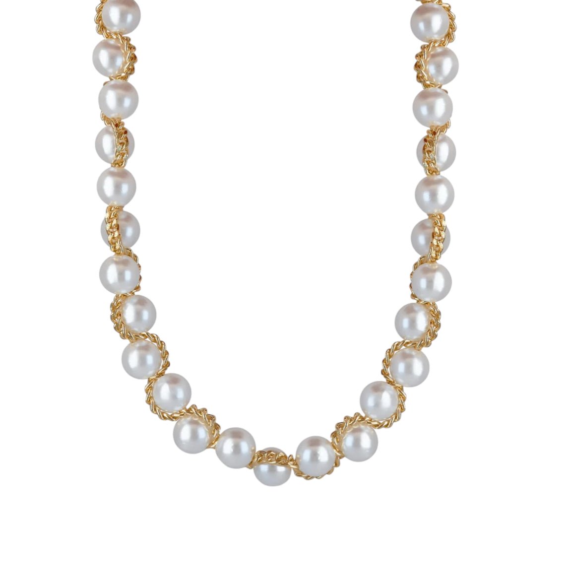 Gold-plated necklace with intertwined pearls – Giovana by Luiza Jewelry