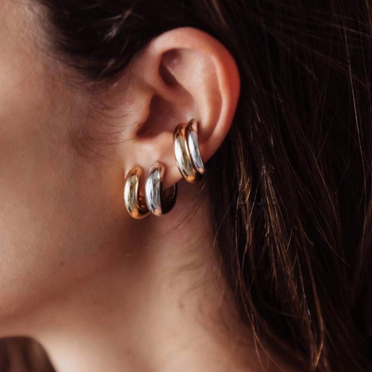 Bonnie Small Chunky Hoop Earrings - Luiza Jewelry