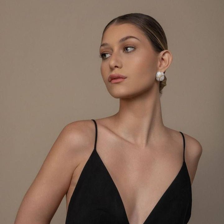 Larissa - Stud duo - tone earrings - Luiza Jewelry