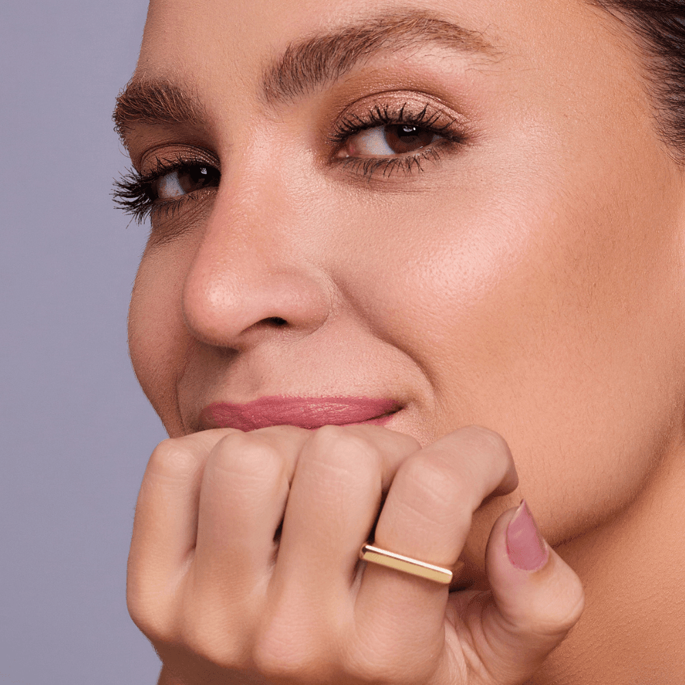 Kiara Flow Square Gold Ring - Luiza Jewelry