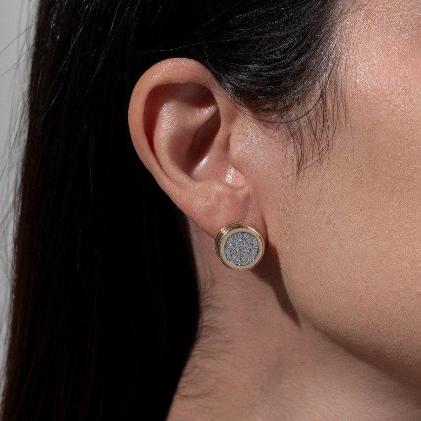 Alyssa Pavé Zircon Stud Earrings - Luiza Jewelry