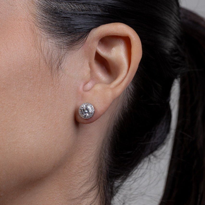 Mabel Zircon Statement Stud Earrings - Luiza Jewelry