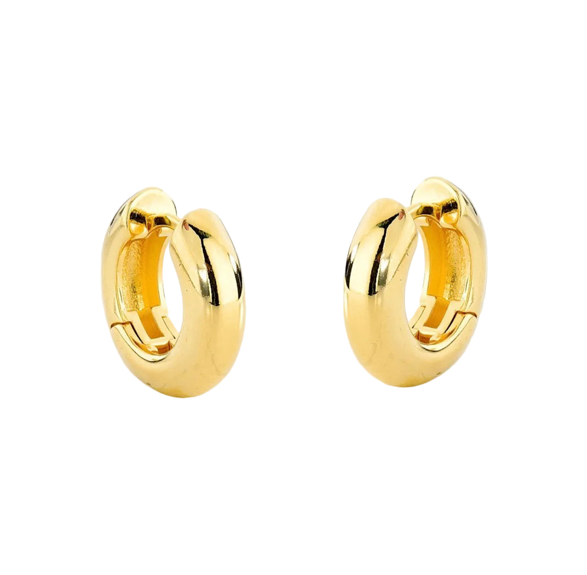 Bonnie small chunky hoop earrings in gold and silver