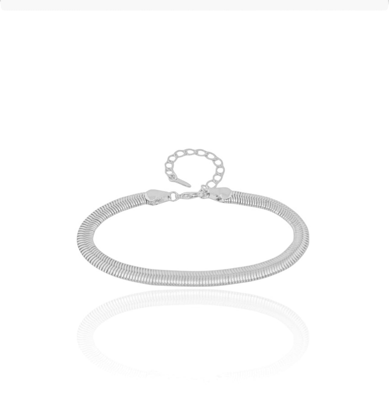 Dakota snake chain bracelet in 18K gold plated with rhodium finish, 18.5 cm