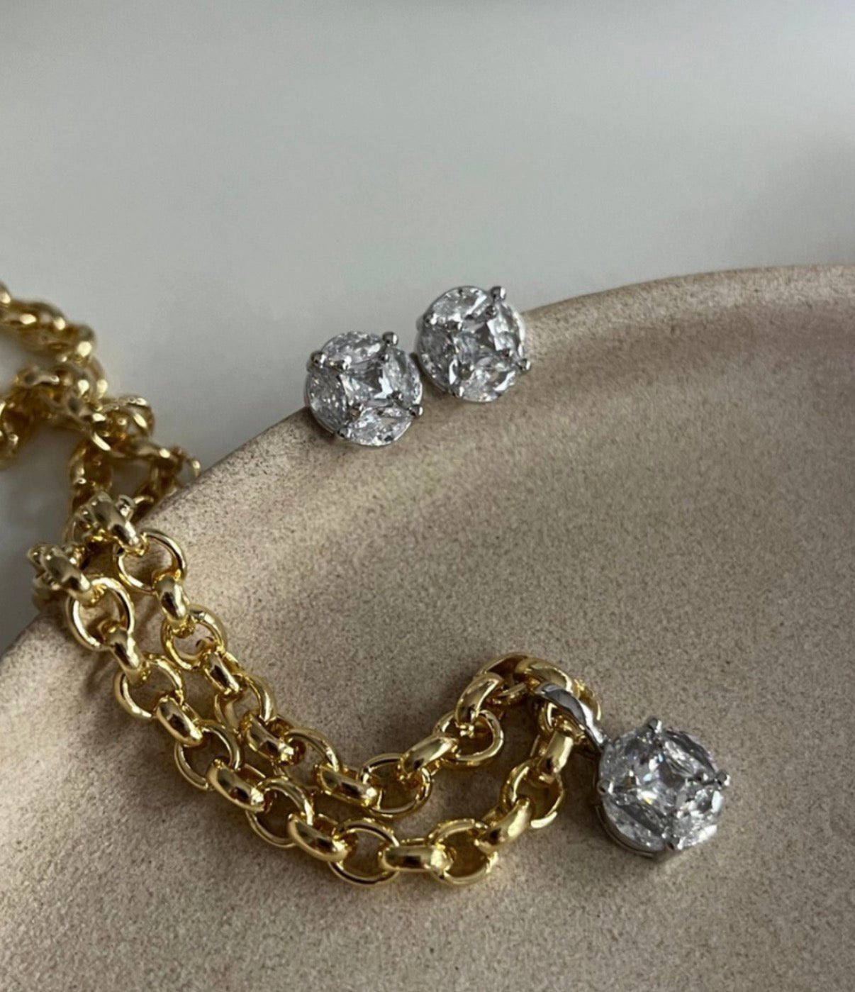 Mabel Zircon Statement Stud Earrings - Luiza Jewelry