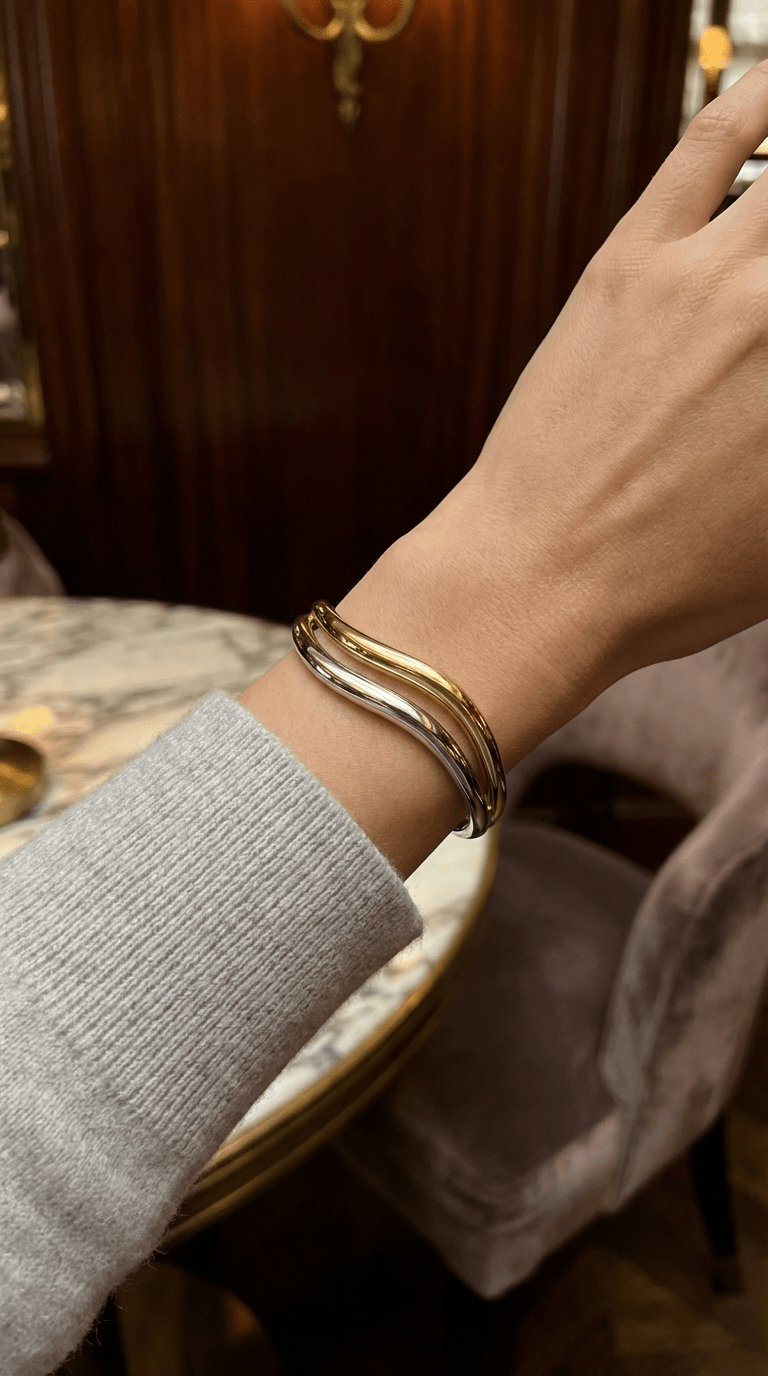 Malu Duo Curve Cuff - Luiza Jewelry
