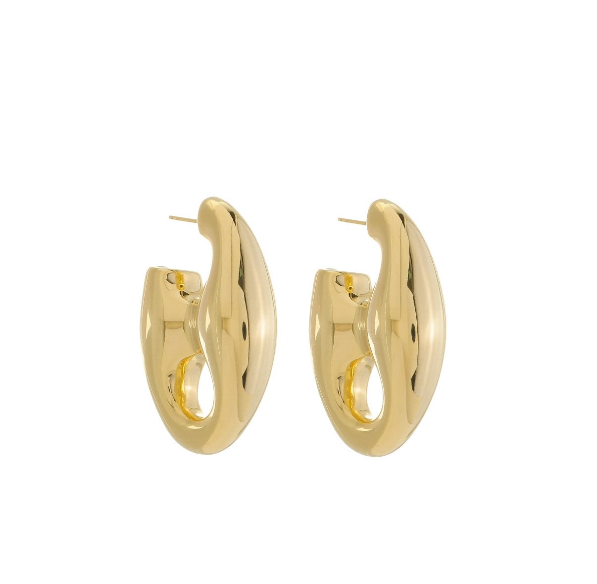 Lucila - Bold Hollow Drop Earrings - Luiza Jewelry