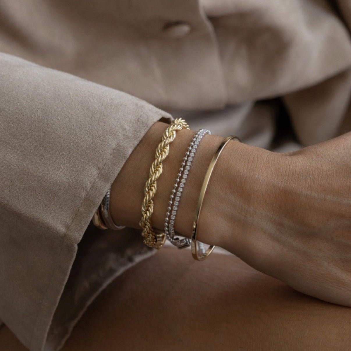 Audrey - Twisted Rope Chain Bracelet - Luiza Jewelry