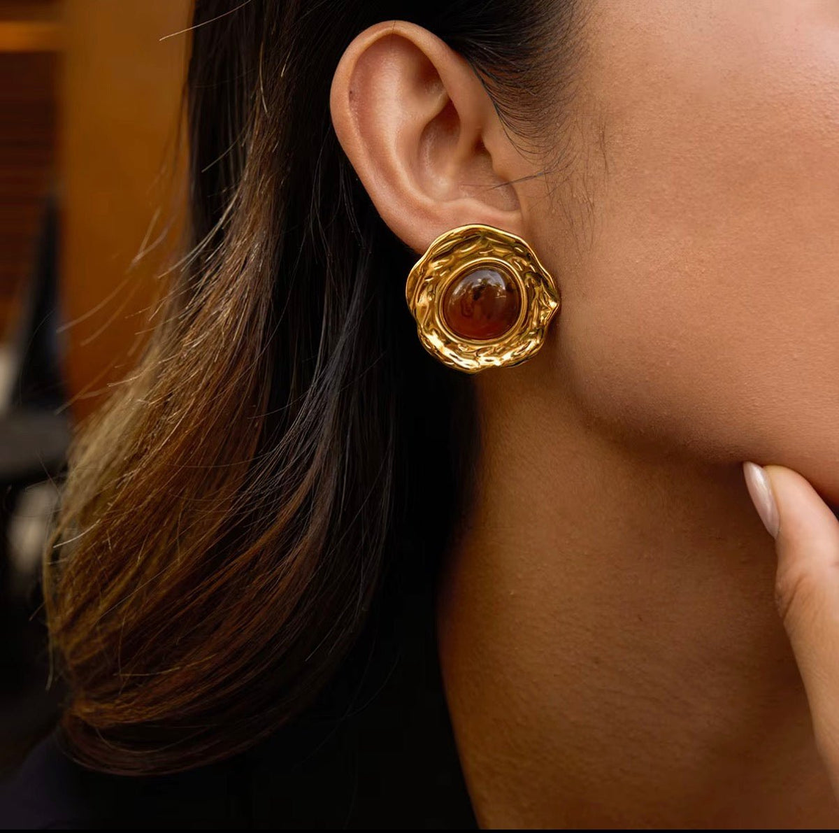 Vera Wine Stone Earrings - Luiza Jewelry