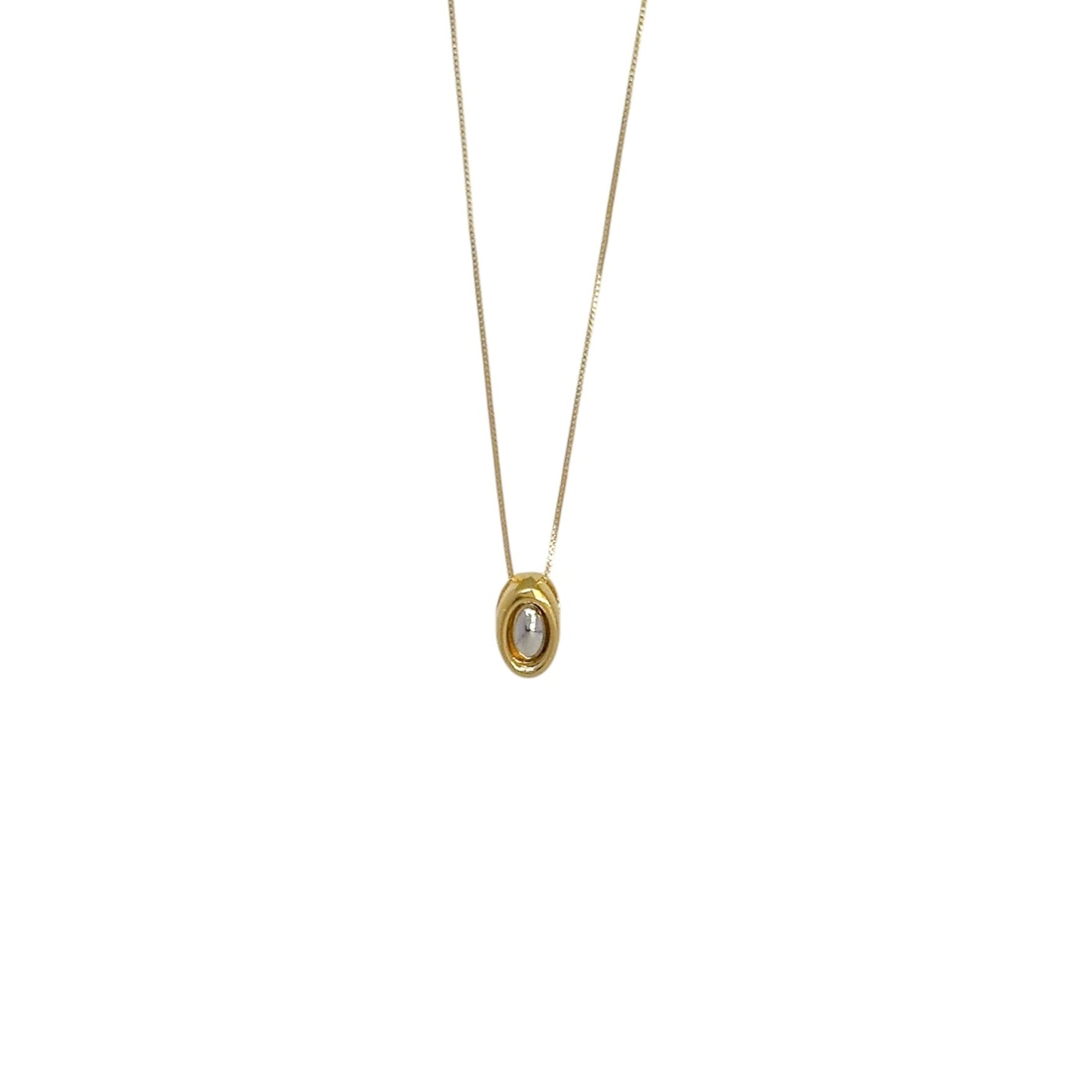 Alina layered gold and silver necklace with oval pendants mixed metal jewelry handcrafted in Brazil