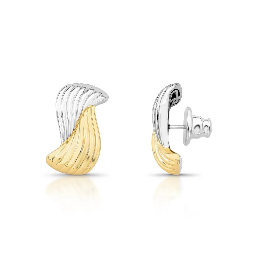 Melane Frizzed Duo Metal Stud - Luiza Jewelry