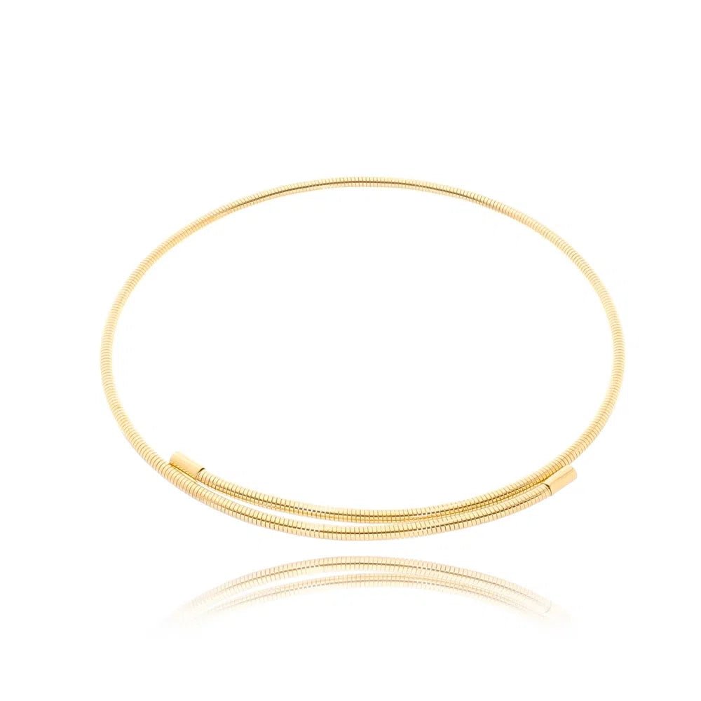 asmine wide gold bangle bracelet with bold sculptural design