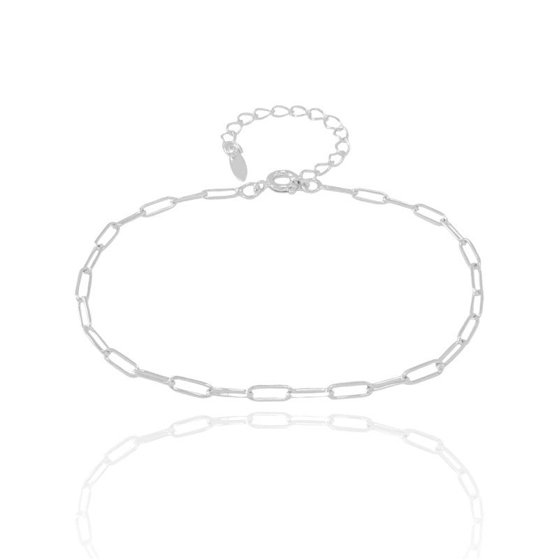 Charlote link chain bracelet in 18K gold plated and rhodium with 7 mm rectangular links