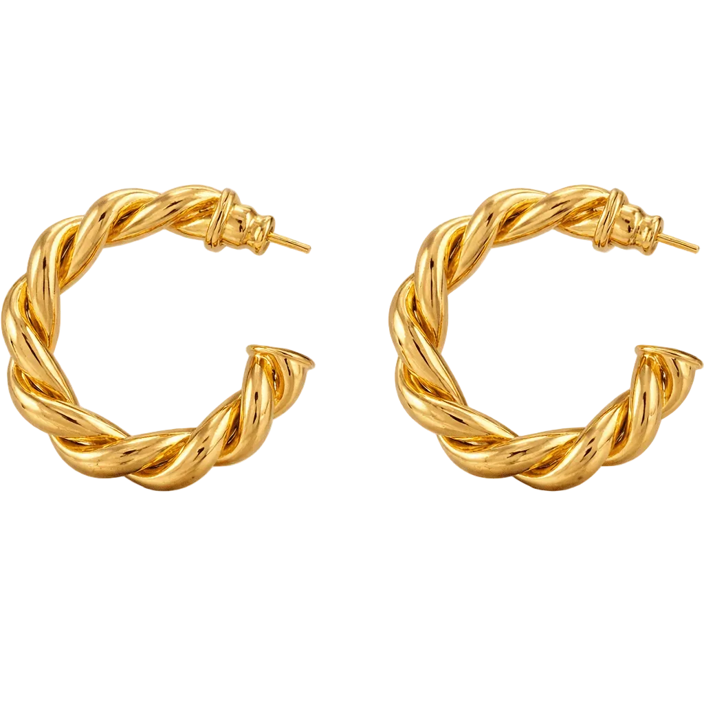 Valeria Twisted Hoop Earrings - Luiza Jewelry