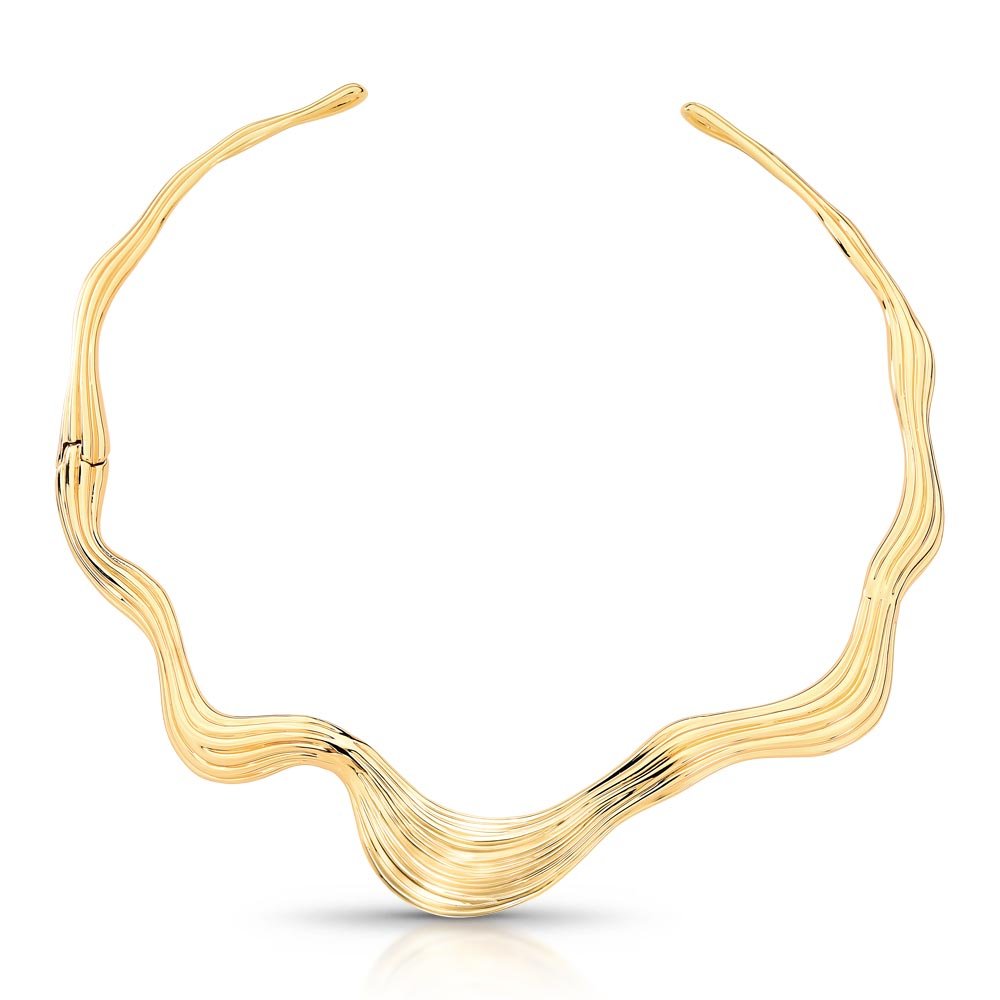 Lais Sculpted Wave Necklace - Luiza Jewelry