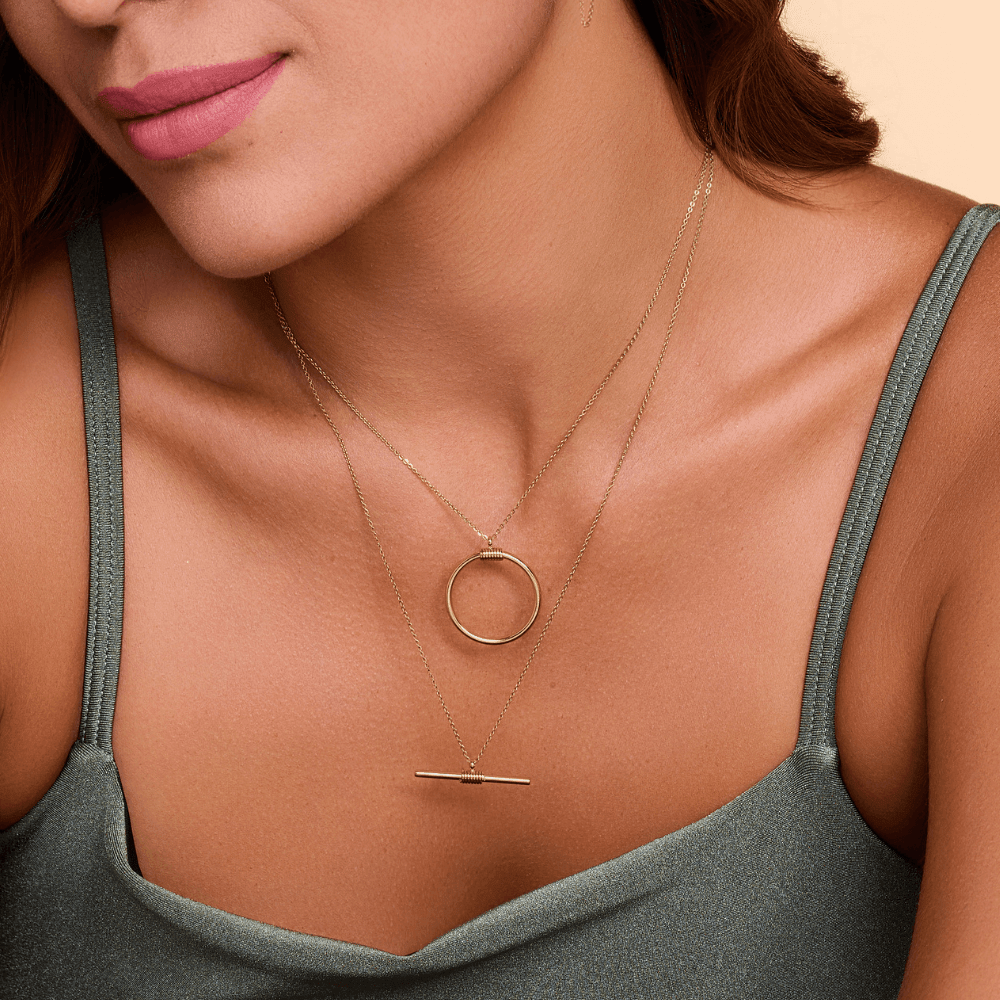 Ivy Minimalist Double Chain Gold Necklace - Luiza Jewelry