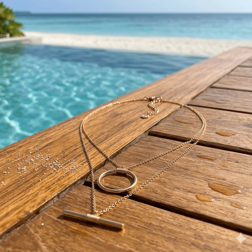 Ivy Minimalist Double Chain Gold Necklace - Luiza Jewelry