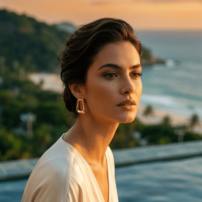 Nellie Gold Geometric Earrings - Luiza Jewelry