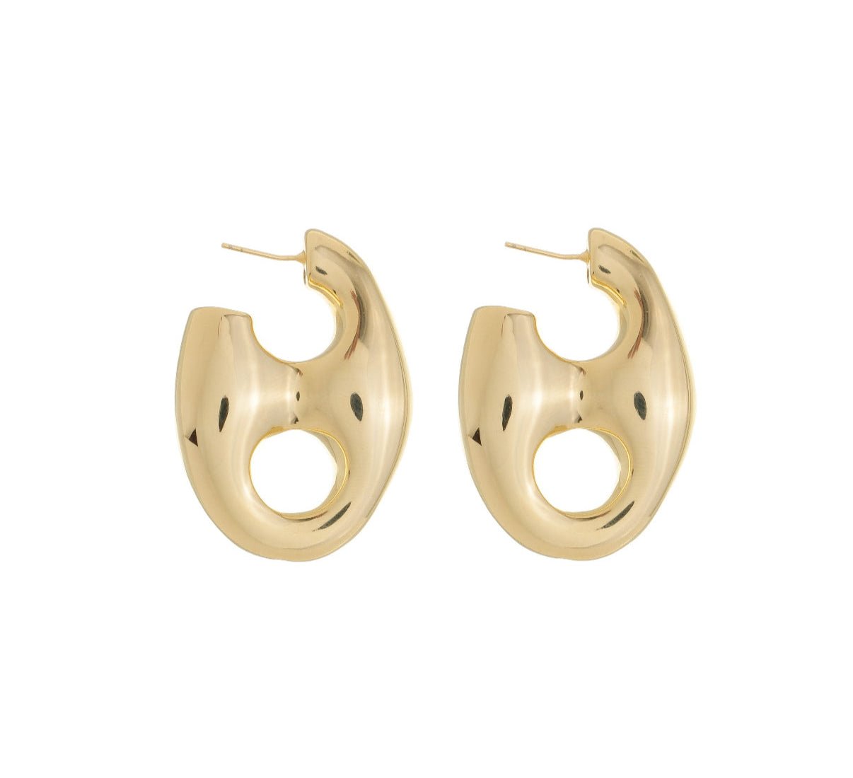 Lucila - Bold Hollow Drop Earrings - Luiza Jewelry