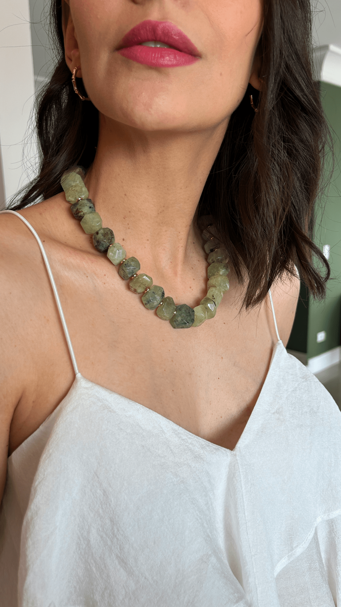 Katelyn Green Quartz Necklace - Luiza Jewelry