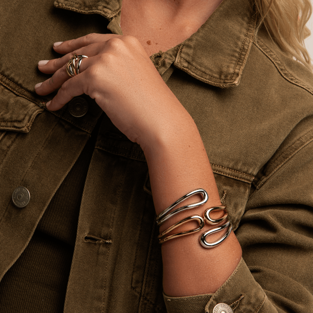 Naila Curve Duo Bracelet - Luiza Jewelry